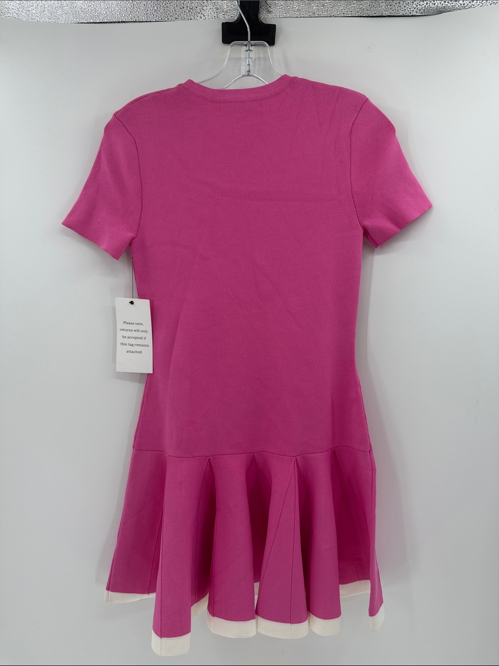 English Factory Women's Pleated Skirt Drop-Waist Dress - Pink/White - XS - NWT - Picture 8 of 8